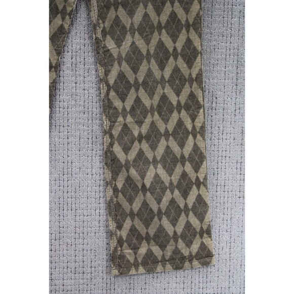 Alberto Golf Pants Mens Size 52 Brown Pro Cord Check Diamond Pattern Flat Front - Picture 4 of 11